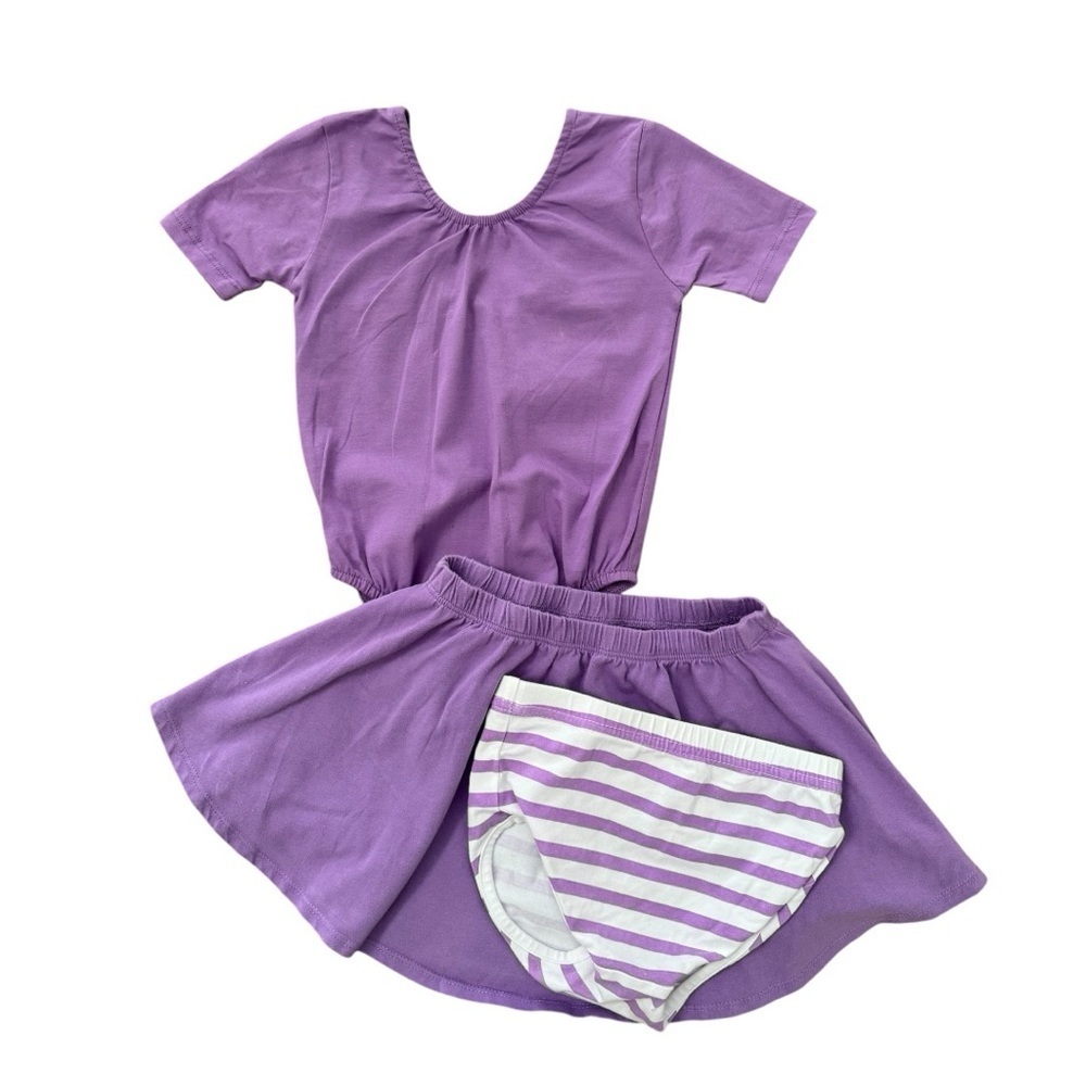June and January Purple Leotard and Skirt Set 3T